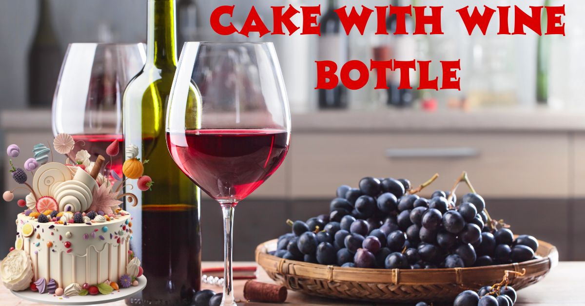 Cake with Wine Bottle