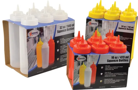 FIFO 6 Pack 16 oz. Squeeze Bottles